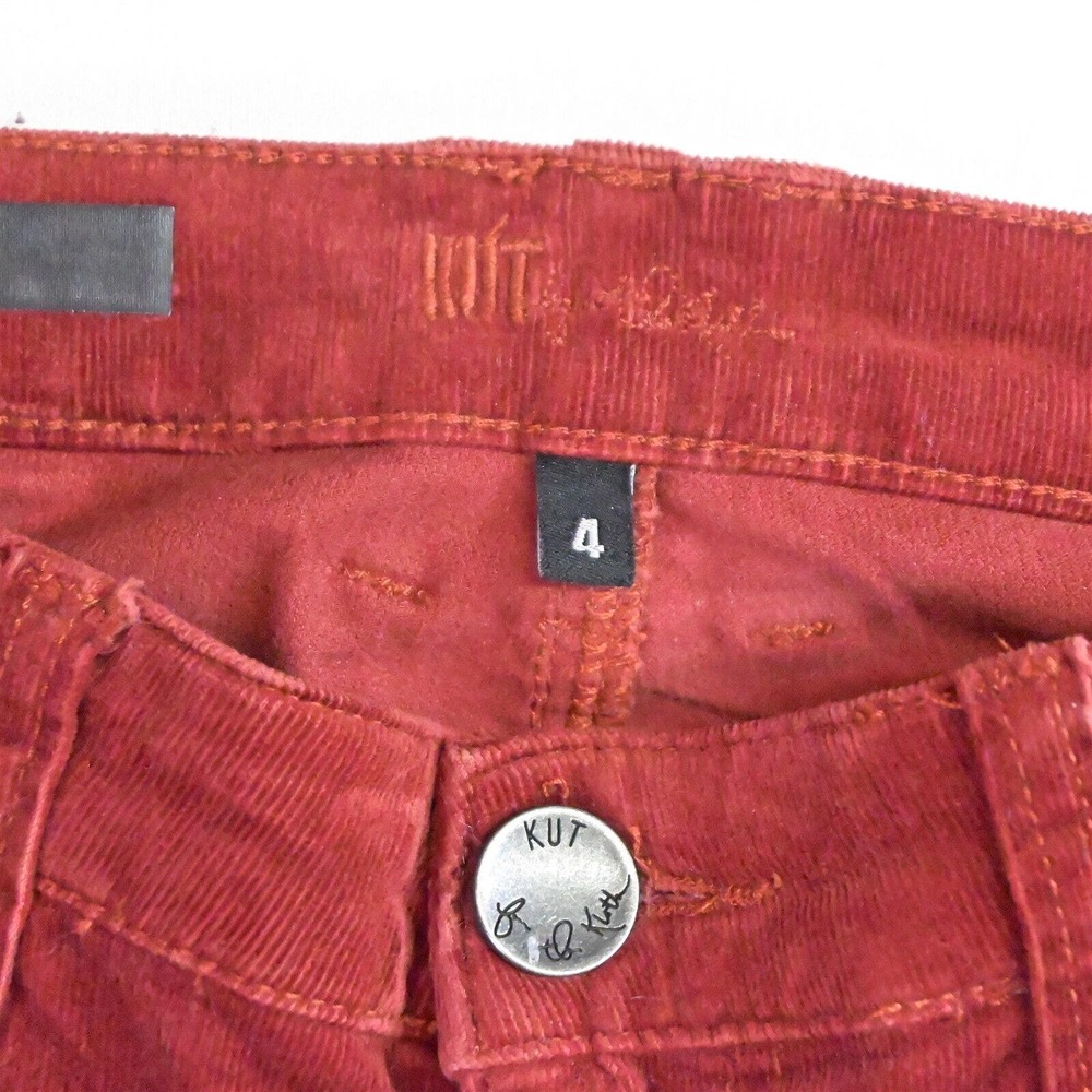 KUT from the Kloth 4 Pumpkin Spice‎ Orange Corduroy Diana Skinny Stretch Pants - Picture 3 of 5